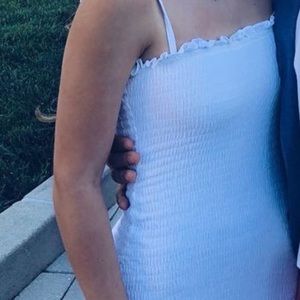 by the way. White mini dress